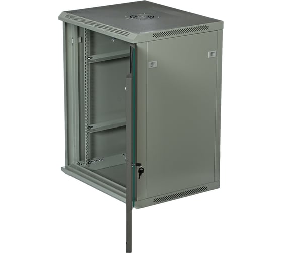 Серверный настенный шкаф W&T 15U 600х500 19 дюймов серый C156050GWTWOF