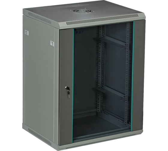 Серверный настенный шкаф W&T 15U 600х450 19 дюймов серый C156045GWTWOF