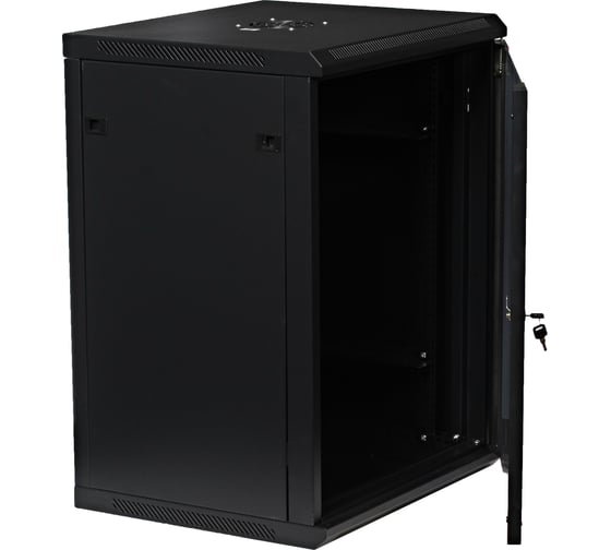 Серверный настенный шкаф W&T 15U 600х500 19 дюймов черный C156050BWTWOF