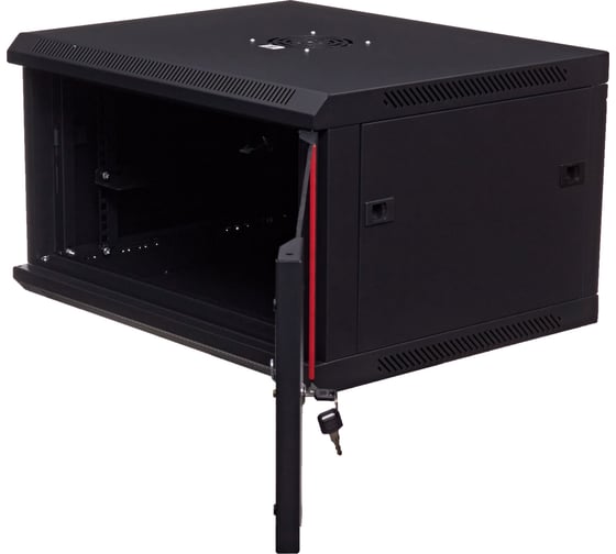 Серверный настенный шкаф W&T 6U 600х500 19 дюймов черный C066050BWTWOF