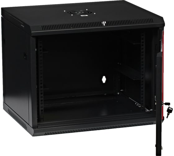 Серверный настенный шкаф W&T 9U 600х500 19 дюймов черный C096050BWTWOF