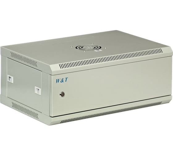 Серверный настенный шкаф W&T 4U 600х450 19 дюймов серый M046045GWTWOF
