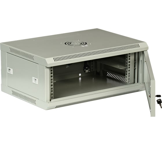 Серверный настенный шкаф W&T 4U 600х450 19 дюймов серый M046045GWTWOF