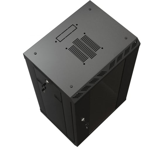 Настенный шкаф Hyperline TDB-6U-GP-RAL9004 10'', 6U, 366,5х390х300, уст. размер 254 мм 445487