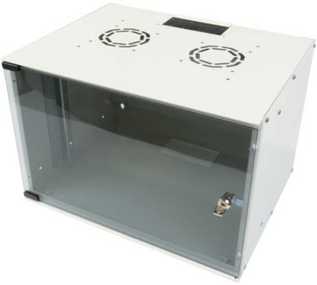 Шкаф настенный 19", 7U Filum FL-SO-0754GW-GY Soho, 520x400, стеклянная дверь, серый, 00-01244215