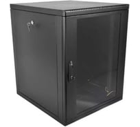 Шкаф ЦМО 19 телеком навесной разборный 15U ( 600 × 520) съемные стенки, дверь стекло, чёрный ШРН-М-15.500-9005