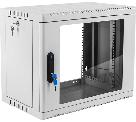 Шкаф телекоммуникационный настенный сварной ЦМО 9U 600 × 500, съёмные стенки, дверь стекло ШРН-9.500 1