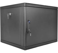 Шкаф ЦМО 19 телеком навесной разборный 9U (600 × 650) съемные стенки, дверь металл, чёрный ШРН-М-9.650.1-9005