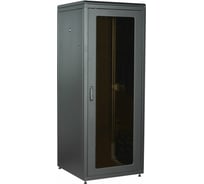 Сетевой шкаф IEK ITK LINEA N 18U 800х800мм стекл. пер. дв. задн. металл. чер. LN05-18U88-GM