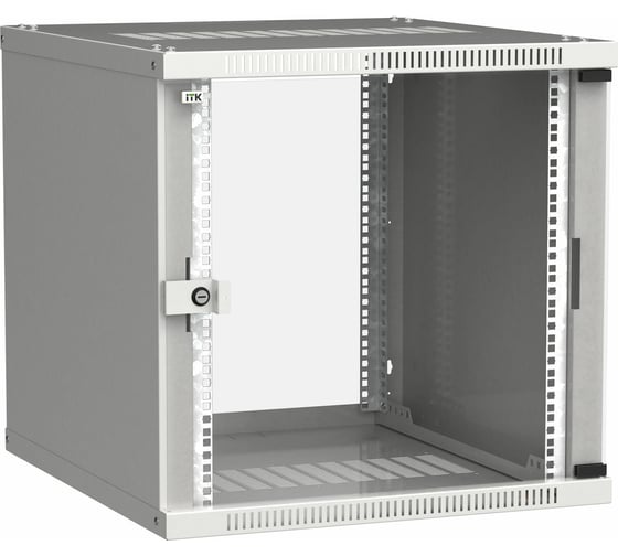 Шкаф ITK LINEA WE 9U 600x600мм дверь стекло серый LWE3-09U66-GF
