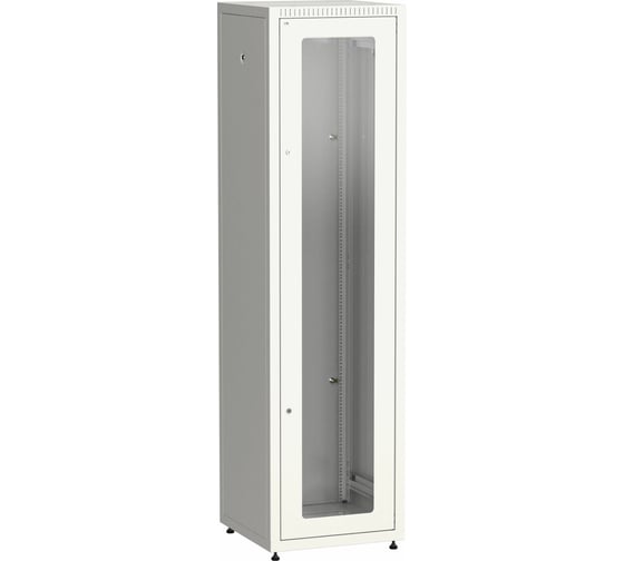 Шкаф IEK ITK LINEA E 42U 600х600мм двери 2шт стек. и метал. сер. LE35-42U66-GM 1