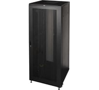 Шкаф 19" TWT Business, 47U 600x1200, черный, передняя дверь перфорированная, задняя дверь распашная перфорированная TWT-CBB-47U-6x12-P1