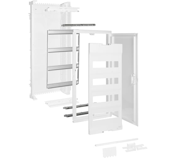 Встраиваемый щит Legrand Nedbox сдверью белой RAL 9010 4 рейки 48+8 модулей 001414