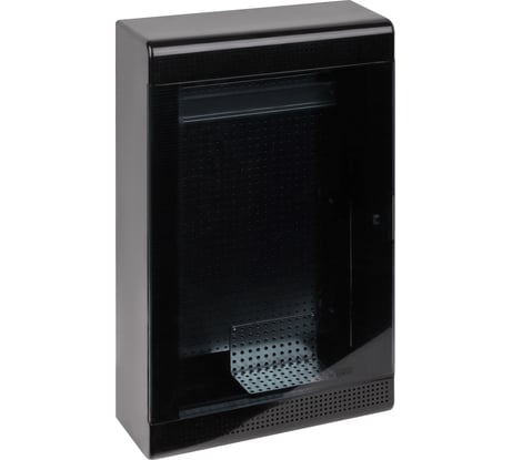 Слаботочный навесной щит Рувинил мультимедийный с монтажной пластиной черный 68036Ч-СЛ