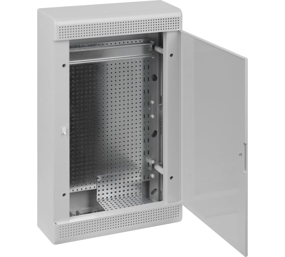 Слаботочный навесной щит Рувинил мультимедийный с монтажной пластиной серый 68036С-СЛ 1