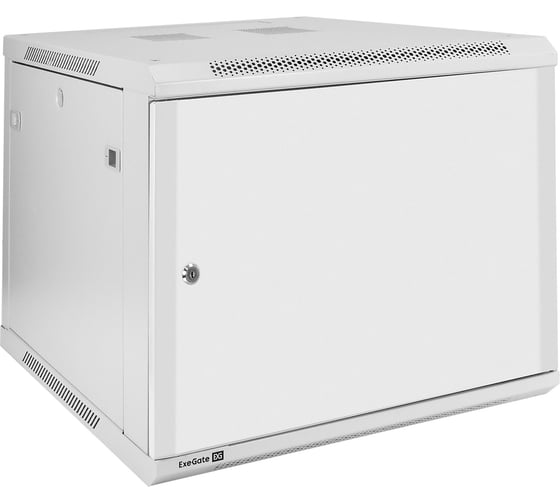 Шкаф телекоммуникационный ExeGate 19 настенный 9U EC-WM-9U.600.M.GREY 19”, 9U, 600x600x500mm ШхГхВ , передняя дверь металл, съемные боковые панели 298614 1