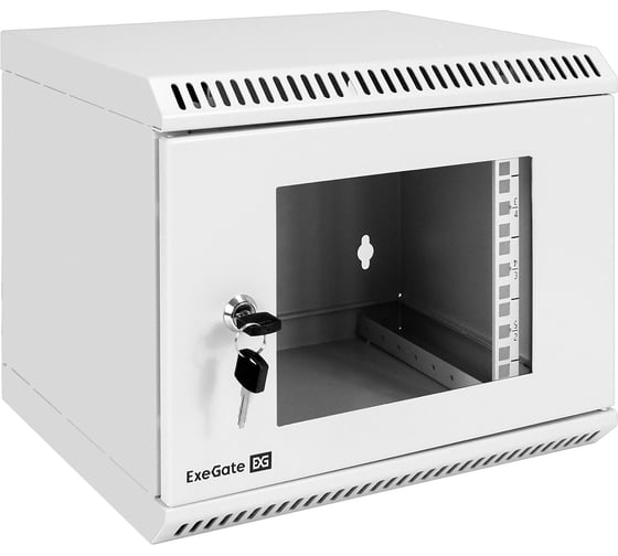 Шкаф телекоммуникационный ExeGate 10 настенный 6U EC-WM-6U.280.G.GREY 10”, 6U, 350x280x287mm ШхГхВ , передняя дверь закаленное стекло, пыле- и влагозащита 298623 1