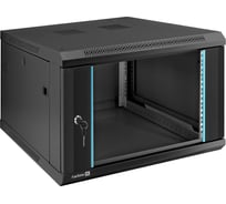Шкаф телекоммуникационный ExeGate 19 настенный 6U EC-WM-6U.600.G.BLACK 19”, 6U, 600x600x370mm ШхГхВ , передняя дверь закаленное стекло, съемные боковые панели 298606