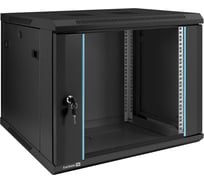 Шкаф телекоммуникационный ExeGate 19 настенный 9U EC-WM-9U.450.G.BLACK 19”, 9U, 600x450x500mm ШхГхВ, передняя дверь закаленное стекло, съемные боковые панели 298607