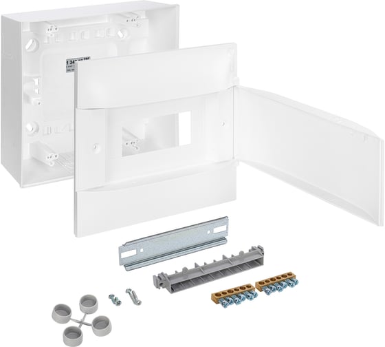Пластиковый щиток Legrand Practibox S  Навесной 1X8 Белая дверь 134608