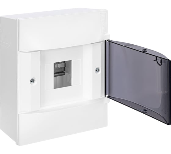 Пластиковый щиток Legrand Practibox S  Навесной 1X4 Дымчатая дверь 134614