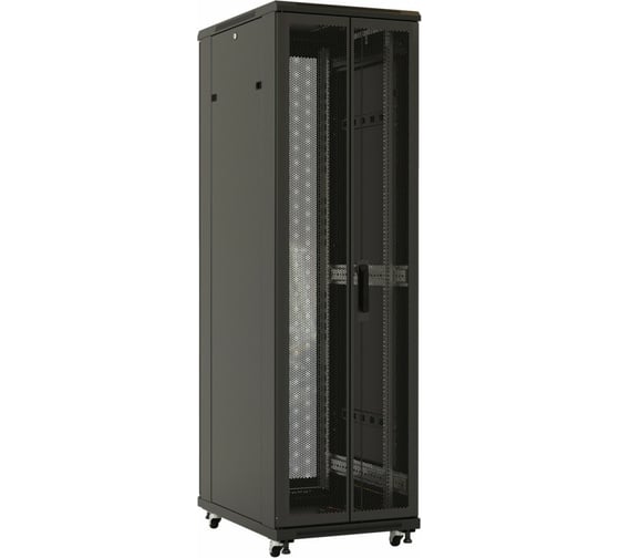 Напольный 19-дюймовый шкаф Hyperline TTB-4261-DD-RAL9004, 42U, 2055x600x1000 мм, черный, 392681