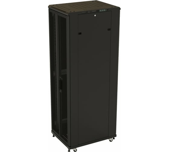 Напольный 19-дюймовый шкаф Hyperline TTB-4261-DD-RAL9004, 42U, 2055x600x1000 мм, черный, 392681
