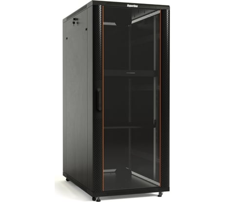 Напольный 19-дюймовый шкаф Hyperline TTB-2268-AS-RAL9004, 22U, 1166x600x800 мм, черный, 395978