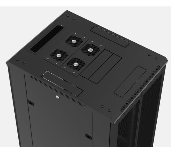 Напольный 19-дюймовый шкаф Hyperline TTB-4768-AS-RAL9004, 47U, 2277x600x800 мм, черный, 392697