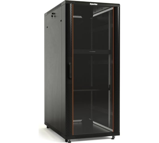 Напольный 19-дюймовый шкаф Hyperline TTB-4266-AS-RAL9004, 42U, 2055x600x600 мм, черный, 396015 1