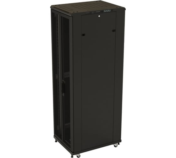 Напольный 19-дюймовый шкаф Hyperline TTB-2268-DD-RAL9004, 22U, 1166x600x800 мм, черный, 395979
