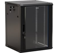 Настенный 19-дюймовый шкаф Hyperline TWB-0666-GP-RAL9004, 6U, 367x600x600мм, черный, 392628