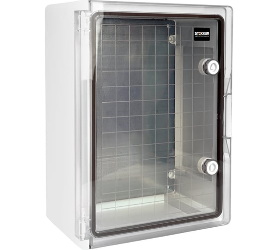 Корпус пластиковый STEKKER ЩМПп EBX60-6/06-65 IP65 c прозрачной дверью (400х300х165) пластик, серия ArcaWP65+, 50721