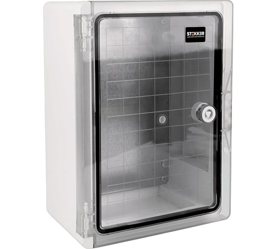 Корпус пластиковый STEKKER ЩМПп EBX60-6/05-65 IP65 c прозрачной дверью (350х250х150) пластик, серия ArcaWP65+, 50720