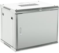 Настенный телекоммуникационный шкаф REXANT 19", 12U, 600х600мм, дверь металл, с задней стенкой, разборный, серый (RAL 7035) 04-1266-121