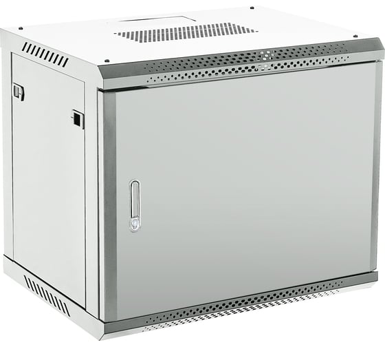 Настенный телекоммуникационный шкаф REXANT 19", 12U, 600х600мм, дверь металл, с задней стенкой, разборный, серый (RAL 7035) 04-1266-121