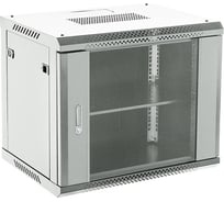 Настенный телекоммуникационный шкаф REXANT 19 6U 550x400мм, дверь стекло, с задней стенкой, разборный, серый RAL 7035 04-0654-111