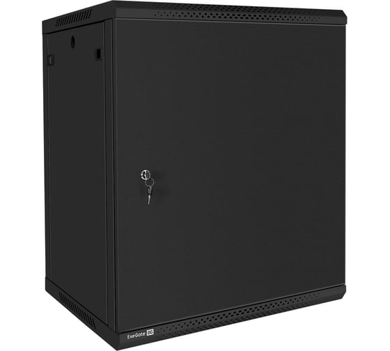 Шкаф телекоммуникационный ExeGate 19 настенный 15U EC-WM-15U.600.M.BLACK 19”, 15U, 600x600x769mm ШхГхВ , передняя дверь металл, съемные боковые панели 300268