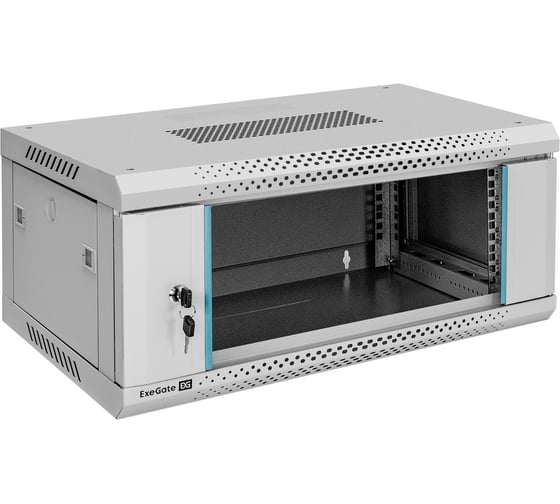 Шкаф телекоммуникационный ExeGate 19 настенный 4U EC-WM-4U.450.G.GREY 19”, 4U, 600x450x280mm ШхГхВ, передняя дверь закаленное стекло, съемные боковые панели 300251
