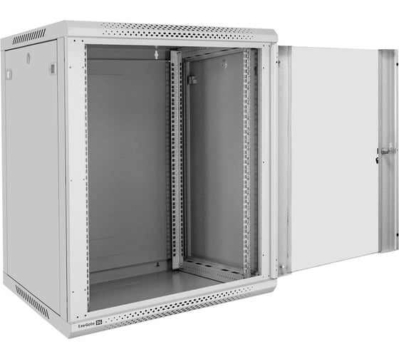 Шкаф телекоммуникационный ExeGate 19 настенный 15U EC-WM-15U.600.G.GREY 19”, 15U, 600x600x769mm ШхГхВ , передняя дверь закаленное стекло, съемные боковые панели 300267