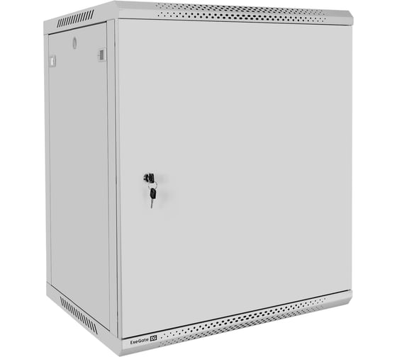 Шкаф телекоммуникационный ExeGate 19 настенный 15U EC-WM-15U.600.M.GREY 19”, 15U, 600x600x769mm ШхГхВ , передняя дверь металл, съемные боковые панели 300269