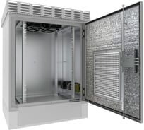 Антивандальный уличный термошкаф АМАДОН из листовой стали с обогревом и вентиляцией. Габариты, мм: Ш750хВ600хГ800. ТША336.А-75.12U.80-ST