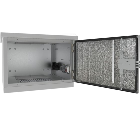 Антивандальный уличный термошкаф АМАДОН из листовой стали с обогревом. Габариты, мм: Ш630хВ400хГ600. ТША310.А-63.6U.60-ST