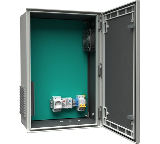 Уличный радиопроницаемый термошкаф АМАДОН с обогревом и вентиляцией. Габариты, мм: Ш400хВ600хГ230. ТШВ132.Р-40.60.23-PL