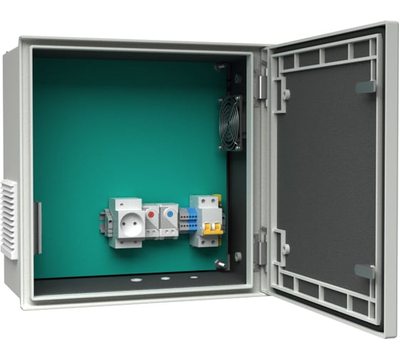 Уличный радиопроницаемый термошкаф АМАДОН с обогревом и вентиляцией. Габариты, мм: Ш400хВ400хГ200. ТШВ111.Р-40.40.20-PL