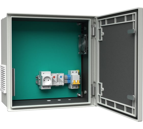 Уличный радиопроницаемый термошкаф АМАДОН с обогревом и вентиляцией. Габариты, мм: Ш400хВ400хГ200. ТШВ131.Р-40.40.20-PL