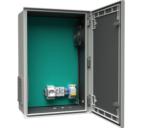 Уличный радиопроницаемый термошкаф АМАДОН с обогревом и вентиляцией. Габариты, мм: Ш400хВ600хГ230. ТШВ112.Р-40.60.23-PL