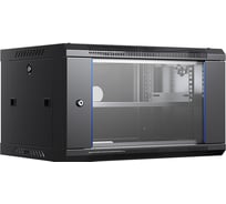 Шкаф навесной настенный ANDELI IT-корпус серверный 6U 600х450х352мм стеклянная дверь с замком чёрный SPL11-02