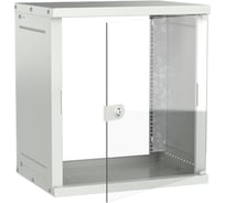 Шкаф настенный GENERICA 12U 600х450мм стеклянная дверь серый LWE3-12U64-GF-G