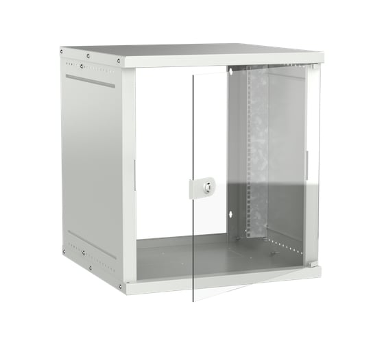 Шкаф настенный GENERICA 12U 600х600мм стеклянная дверь серый LWE3-12U66-GF-G